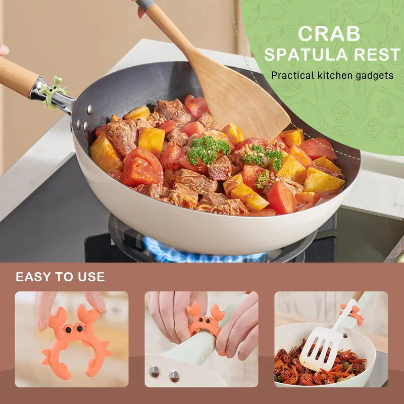Cute Crab Design Silicone Spatula Holders