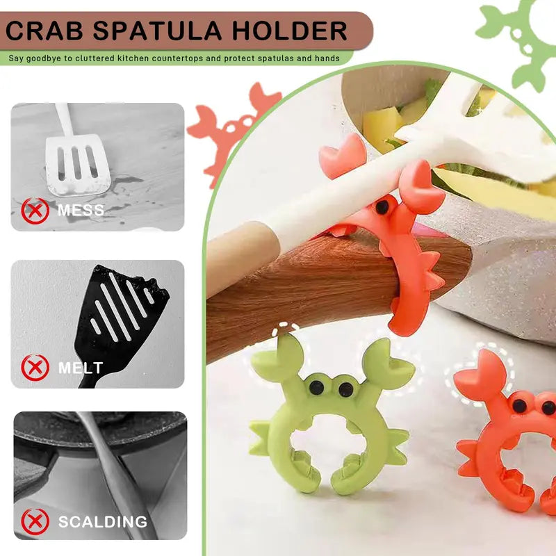 Cute Crab Design Silicone Spatula Holders