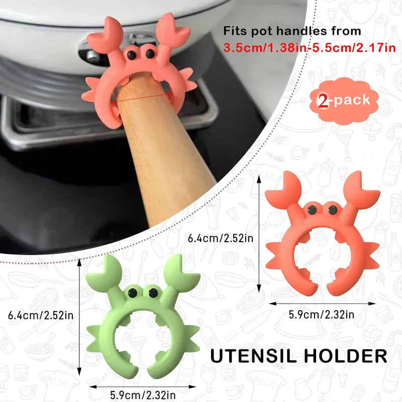 Cute Crab Design Silicone Spatula Holders
