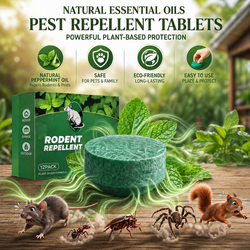 💥LAST DAY SALE 50%OFF💥🟢 Natural Peppermint Rodent Repellent Tablets – 12 Pack