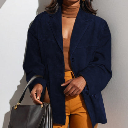 Vintage Suede Blazer with Pockets