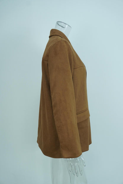 Vintage Suede Blazer with Pockets