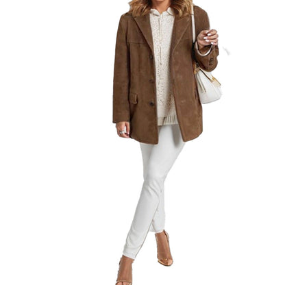 Vintage Suede Blazer with Pockets