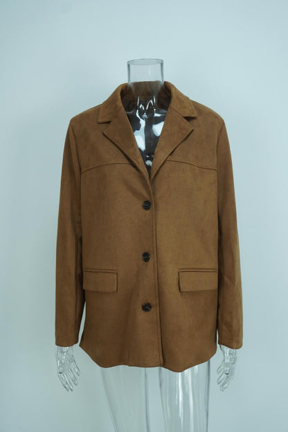Vintage Suede Blazer with Pockets