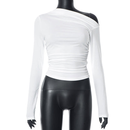 Ruched Long Sleeve Crop Top & Mini Skirt Set