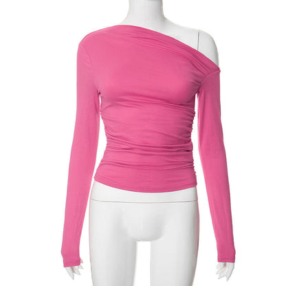 Ruched Long Sleeve Crop Top & Mini Skirt Set